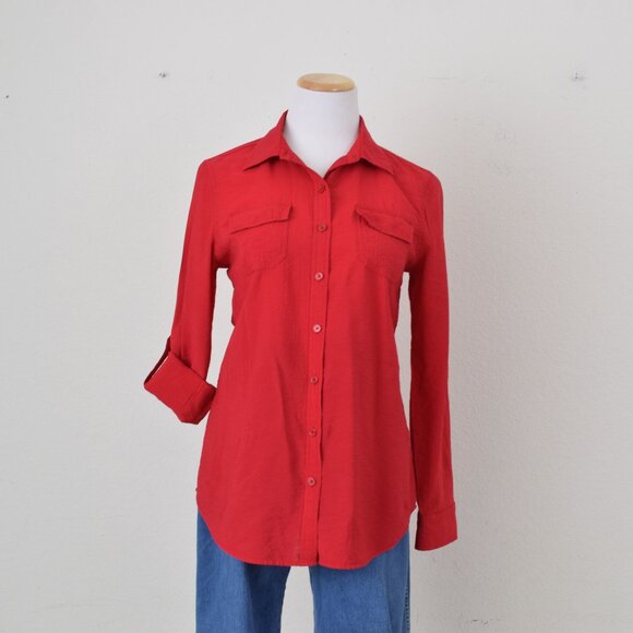 Van Heusen Womens Button‎ Blouse Rayon/Nylon size SMALL - Picture 2 of 11